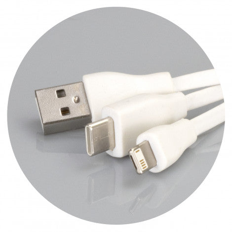 Bamboo Charging Cable Key Ring - Round - 121411-2