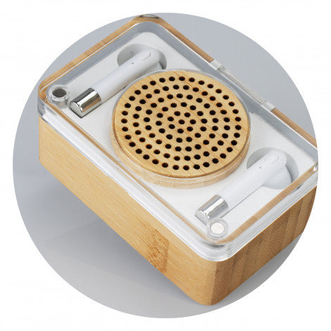 Bamboo Wireless Speaker & Earbud Set - 122475-2