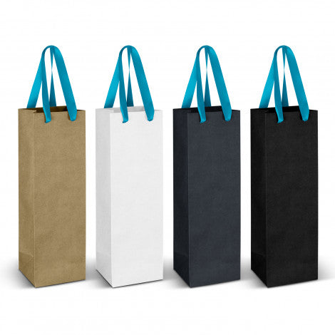 Wine Ribbon Handle Paper Bag - 125054-10