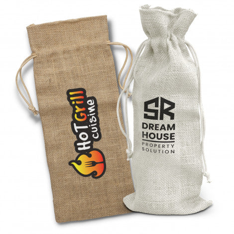 Jute Wine Drawstring Bag - Sale - 129164-0