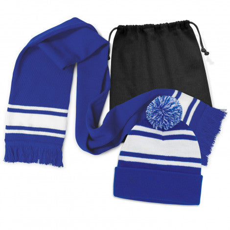 Commodore Scarf and Beanie with Pom Pom Set - 129251-3