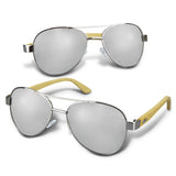 Aviator Mirror Lens Sunglasses - Bamboo - 120338 main