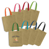 Thera Jute Tote Bag - Coloured Handles - 120518 main