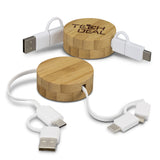 Bamboo Retractable Charging Cable - 124859 main