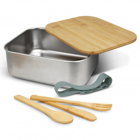 Stainless Steel Lunch Box with Cutlery - 120046