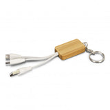Bamboo Charging Cable Key Ring - Rectangle - 121410
