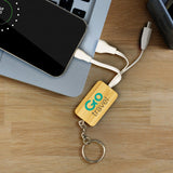 Bamboo Charging Cable Key Ring - Rectangle - 121410